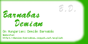 barnabas demian business card